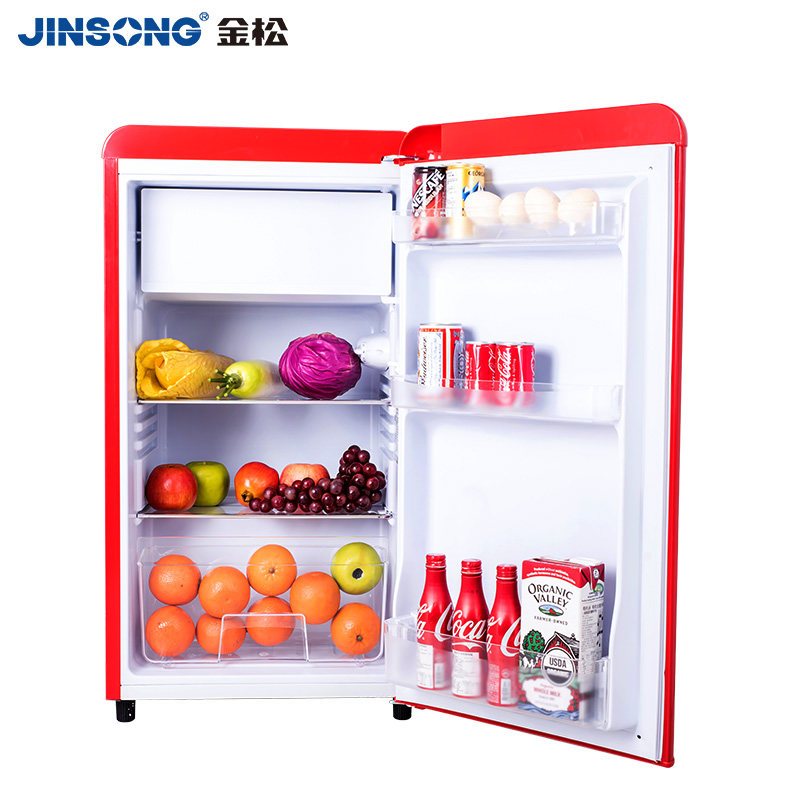 金松BC-83R 83升 [米萨红]复古迷你冰箱 冷冻冷藏一体 家用宿舍租房 时尚彩色 恒温保鲜 节能环保