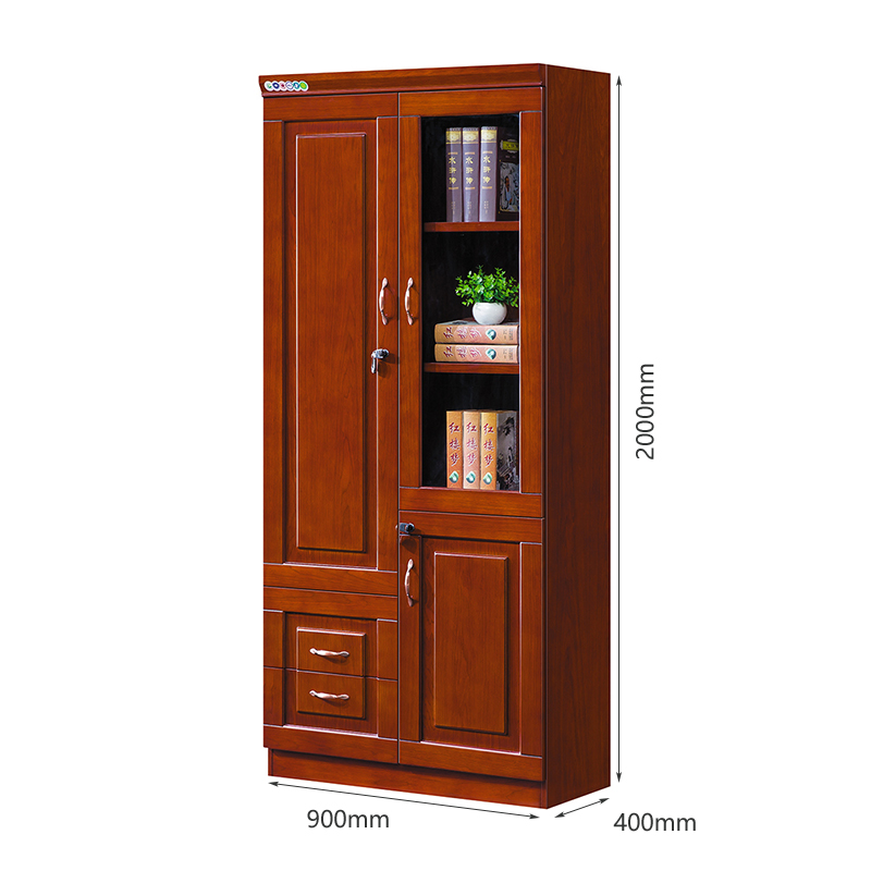 臻远ZY051429木质文件柜油漆贴木皮资料柜书柜 二门高清大图