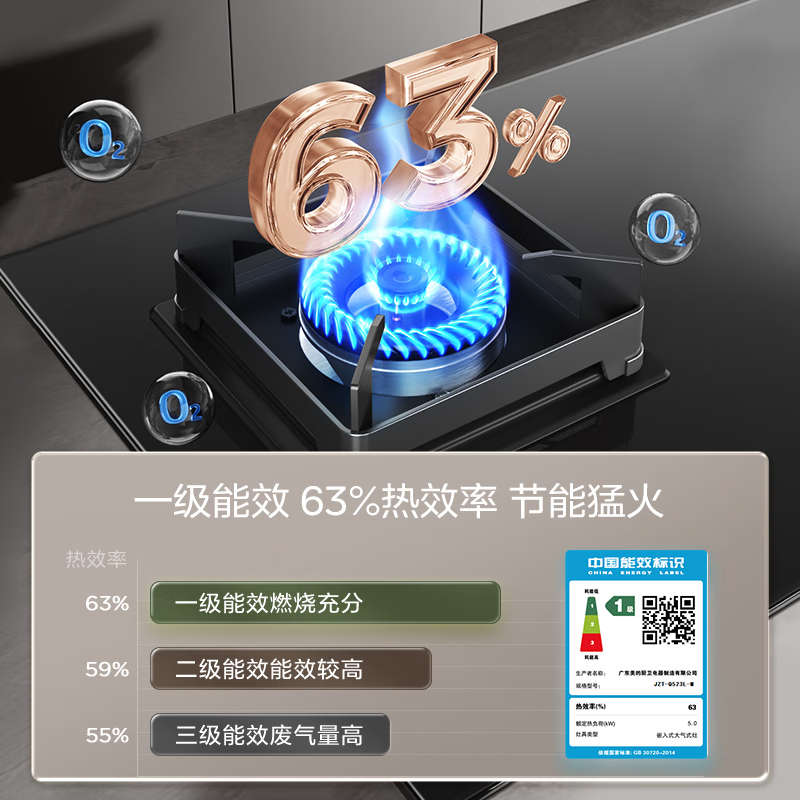 美的(Midea)抽油烟机 顶侧一体欧式跨界 自清洁高温蒸汽洗变频23风量5.0KW烟灶套装AK5pro+Q523天然气