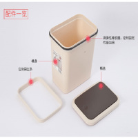 齐心 L208 方形翻盖垃圾桶（10L) 灰色 单位：6个/箱