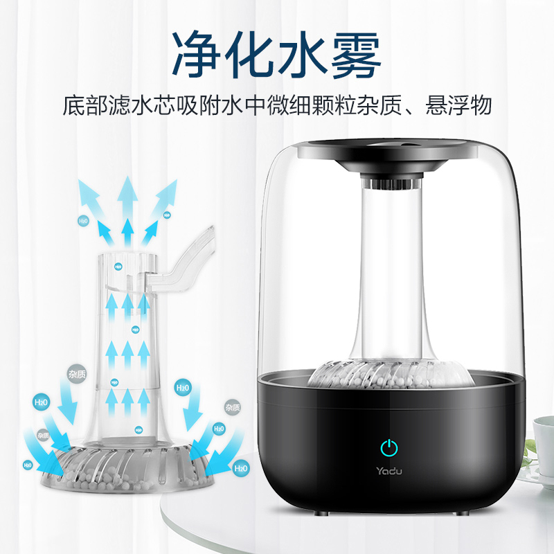 亚都(YADU)SC-S040黑色加湿器 2.5L大容量 上加水办公室卧室家用加湿