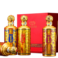 白金原浆酒52度浓酱兼香型白酒送礼盒装整箱500ml*4瓶龙腾四海