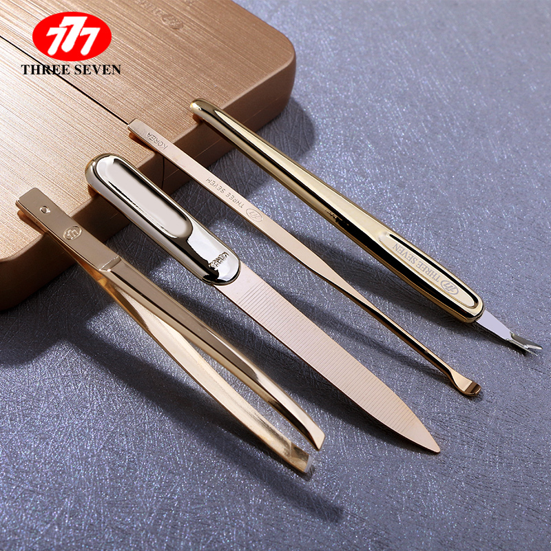 原装正品韩国777修甲美甲工具进口指甲钳家用修指甲剪 指甲刀套装7件套银盒金剪