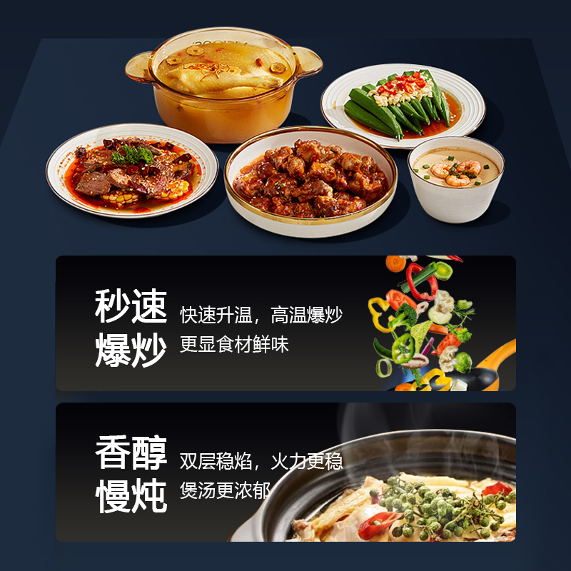 ELKS燃气灶JZT-EL8180 家用灶900cm大尺寸面板三眼灶天然气高清大图