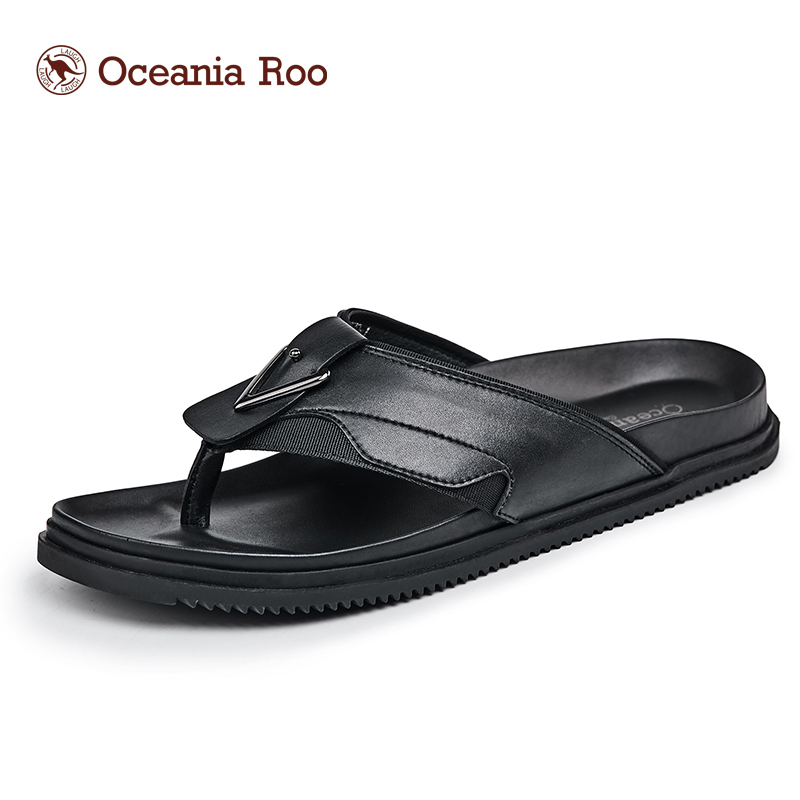 大洋洲.袋鼠(OCEANIA ROO)2018新款防滑人字拖外穿室内居家用浴室拖鞋男士