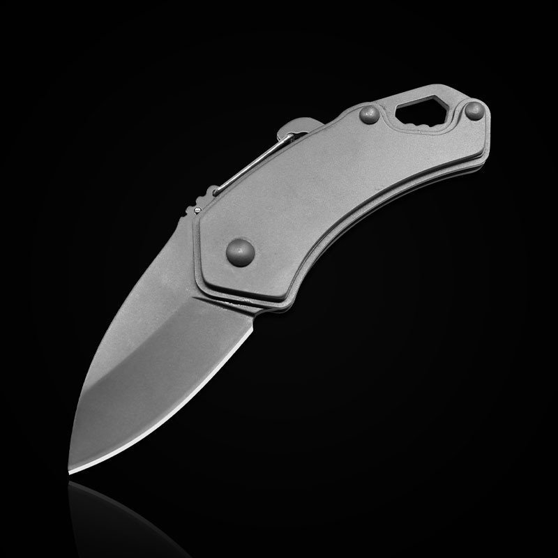 西户户外随身小刀多功能刀具野外折叠刀折刀迷你水果刀l083灰色