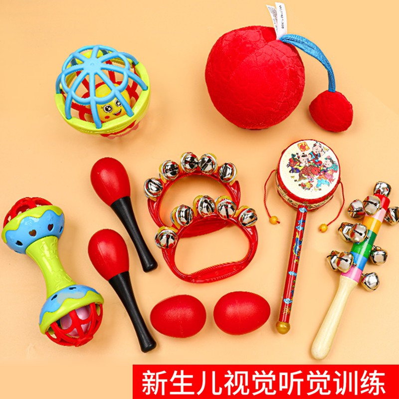 婴儿早教手摇铃0-1岁可啃咬抓握新生儿3两三2个月6小宝宝玩具英族拾光