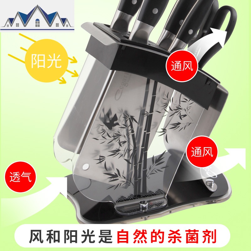 匠牌刀架厨房用品不锈钢刀架刀座用家置物架菜刀落地刀具收纳架插 三维工匠高清大图