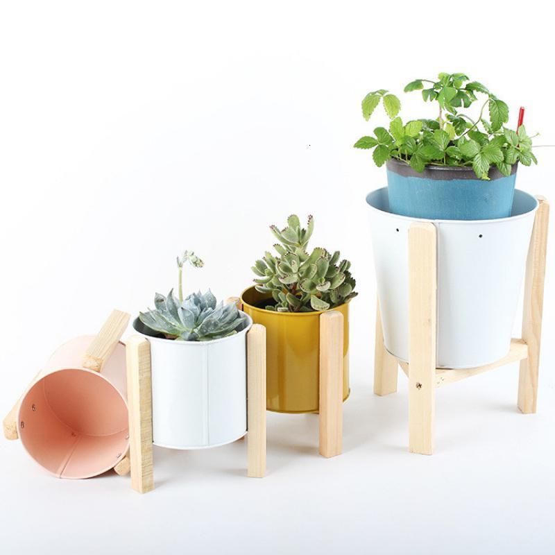 isn北欧创意多肉花盆铁艺铁盆插花盆铁架花架绿植花器套装