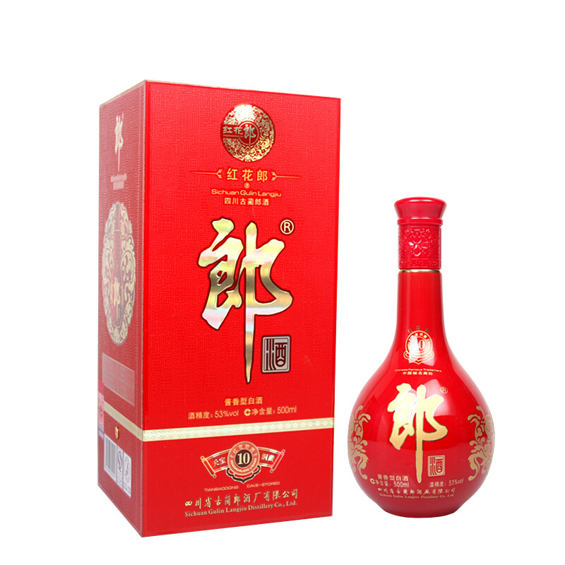 【2012年】郎酒 红花郎10陈酿红花郎十（非10年）年份老酒 经典老酒 53度 酱香型 500ml*6 白酒整箱装