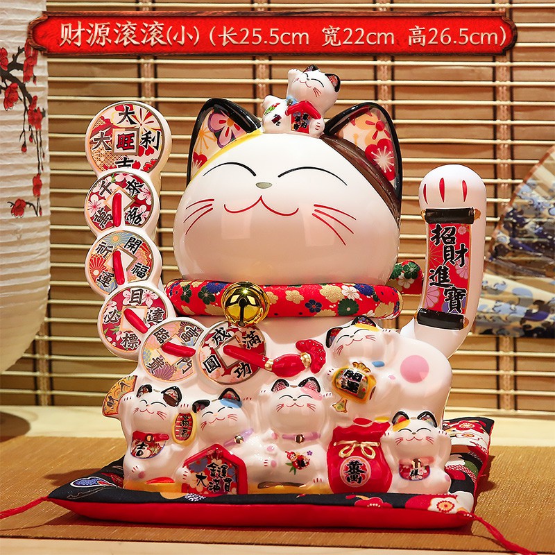猫店铺开业摆件礼品大号陶瓷收银台电动摇手自动招手 三维工匠 财富满满摇手猫大号猫高清大图