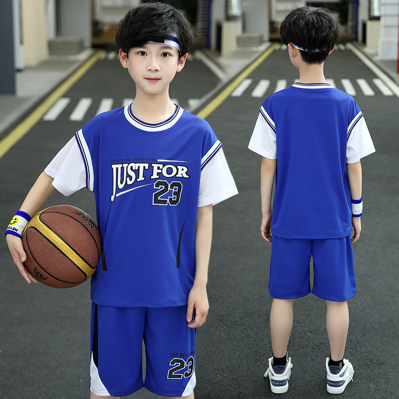 enk儿童专业篮球服夏季中大童科比速干球衣套装男孩短袖23号球衣