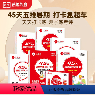 45天暑假伴学计划 小学一年级 [正版]红逗号45天暑假伴学计划小学暑假衔接一本通一升二三四五六年级情景命题新考法复习与