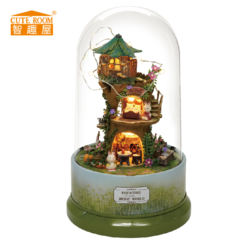 智趣屋 Cute Room 拼装模型玩具b 027 智趣屋diy小屋手工diy拼图旋转木质音乐盒八音盒木制女生男孩创意生日礼物旋转音乐世界b 027森林 奇想 价格图片品牌报价 苏宁易购智趣屋旗舰店