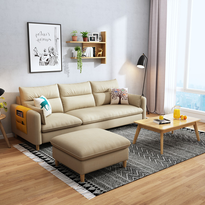 唐臻北欧布艺沙发小户型网红款现代简约客厅沙发2米1三人位沙发组合