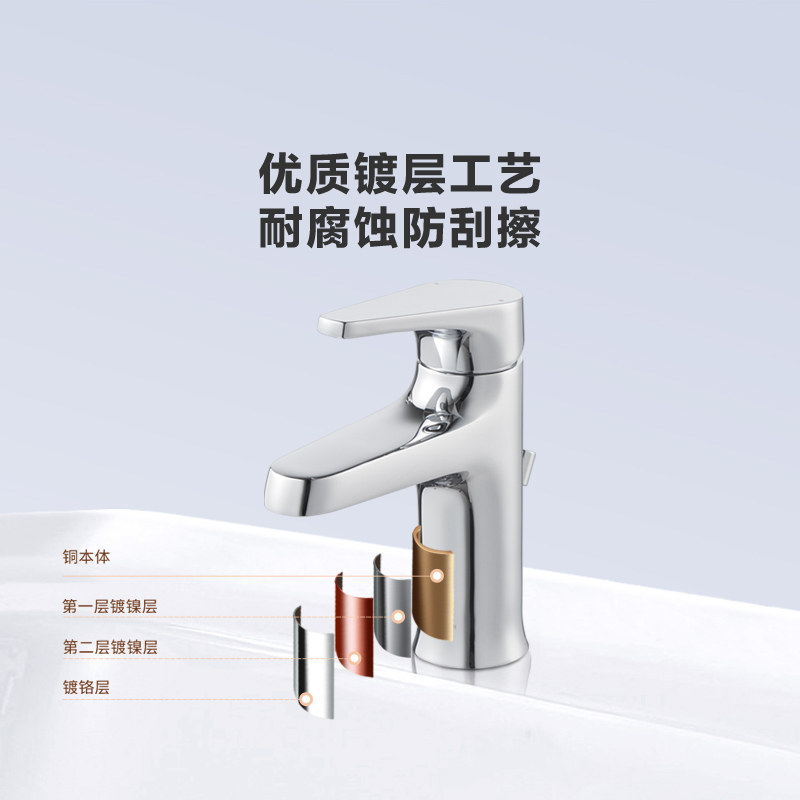 科勒强排卫生间面盆龙头28996T高清大图
