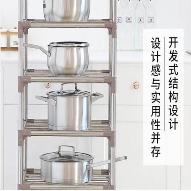 [加大加粗]无磁不锈钢厨房多层置物架收纳架 锅架子 微波炉架子 普通二层置物架