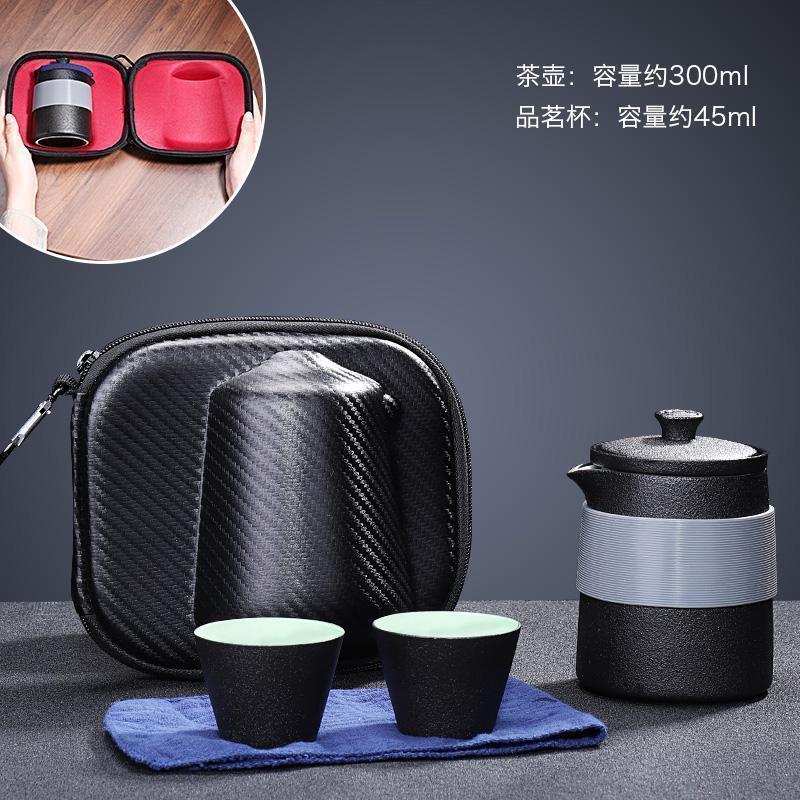 家柏饰(CORATED)旅行茶具套装便携包式户外车载旅游泡茶壶茶杯快客杯一壶四杯二杯高清大图