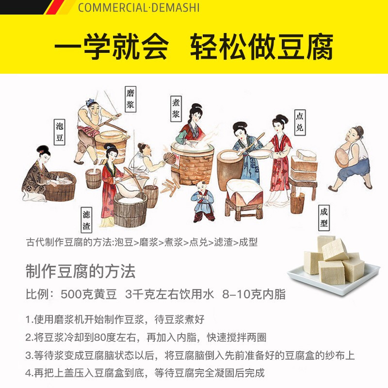 德玛仕豆浆机商用打浆机浆渣分离磨浆机 大容量现磨全自动豆汁机豆腐脑机家用早餐店用 MJ-105A(产浆50Kg/h)