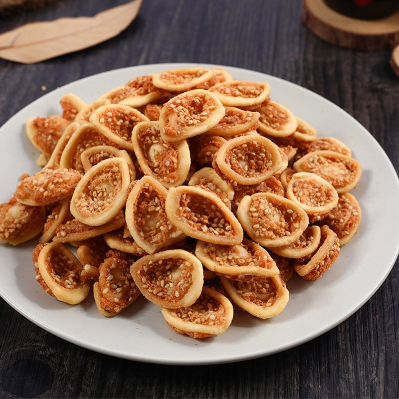 齐天乐猫耳朵300g×2 罐装芝麻味糕点办公休闲零食小吃