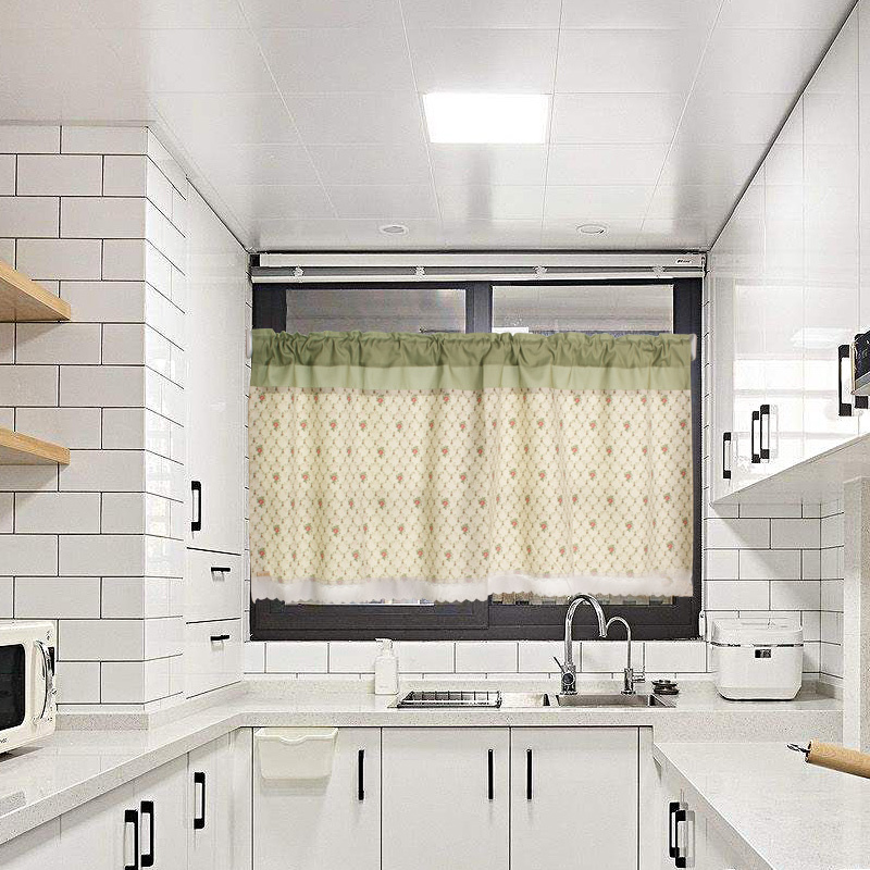 美帮汇厨房半帘遮挡帘半遮光透光不透人短帘半截帘小窗帘卧室小窗户小