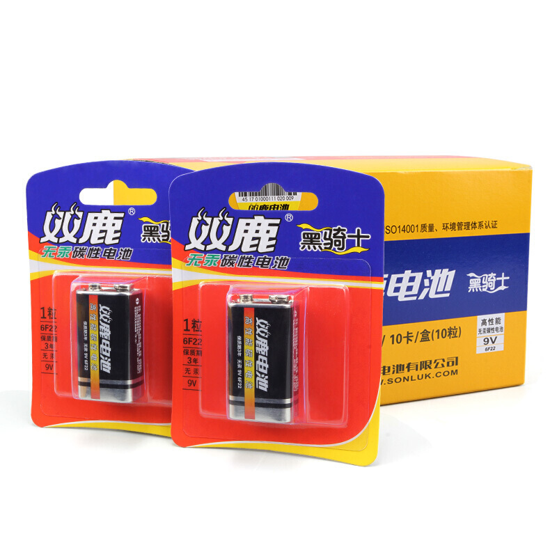双鹿电池 黑骑士碳性电池9V 1粒装