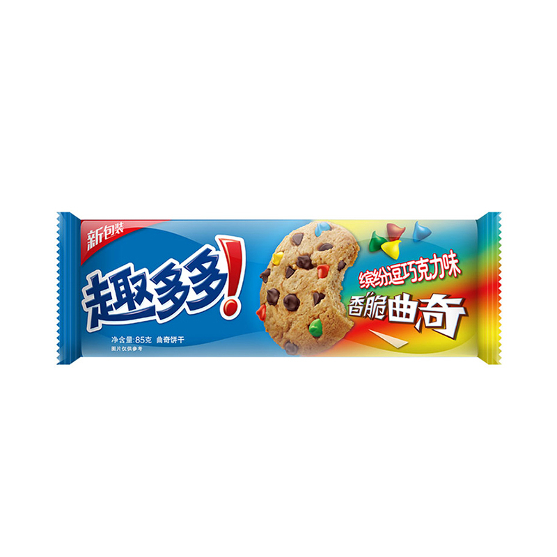 趣多多 香脆曲奇饼干 缤纷逗巧克力味85g