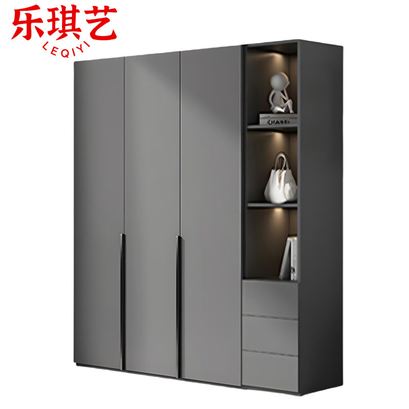 乐琪艺 衣柜 三门+边柜 套高清大图