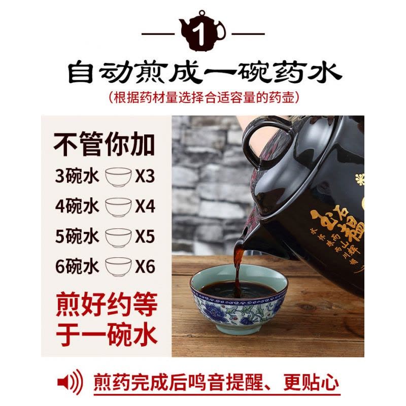 煎药壶全自动养生壶电煎壶家用中药壶熬药砂锅药罐黄金蛋中药锅药煲 3L人参白瓷不粘无鸣音+自动煎药[授权正品]图片