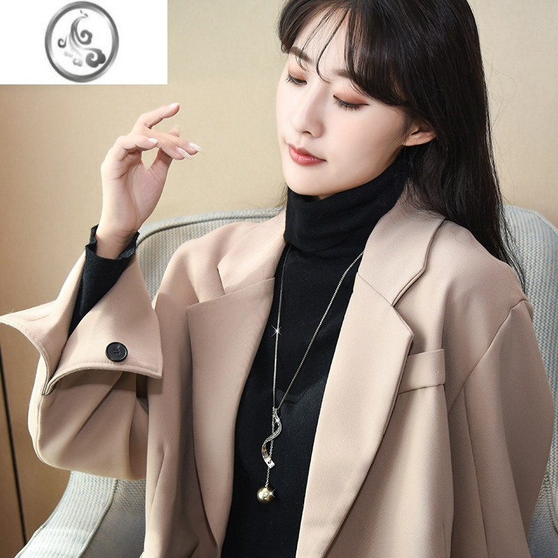 jimi珍珠毛衣链2023年新款潮女冬天挂件百搭简约长款装饰项链女款