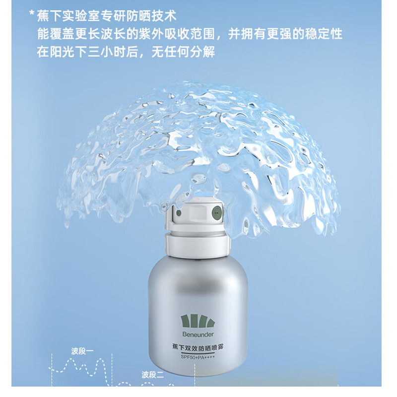 beneunder蕉 下小银盾双效防晒喷雾 防晒霜100ml
