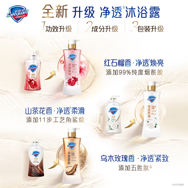 [新升级]舒肤佳净透沐浴露红持久留香沐浴570-乌木玫瑰
