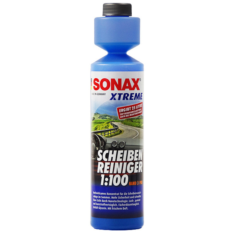 索纳克斯(SONAX)1:100 浓缩玻璃清洁剂 250 毫升 德国进口 玻璃水 皮革/塑料