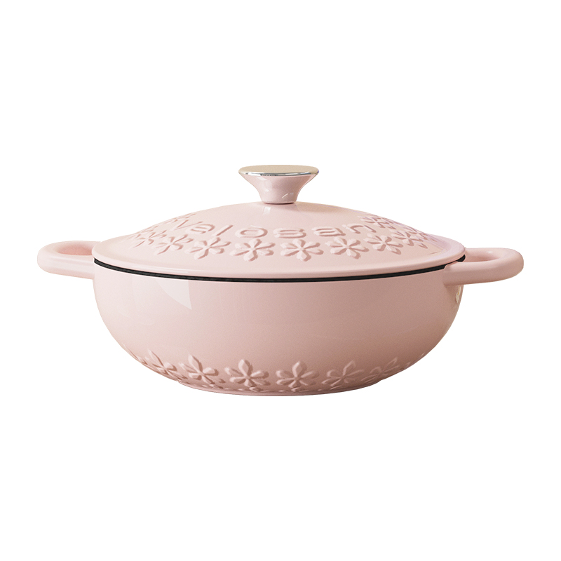温仑山太阳花系列珐琅锅 22cm VE022-FL01粉.