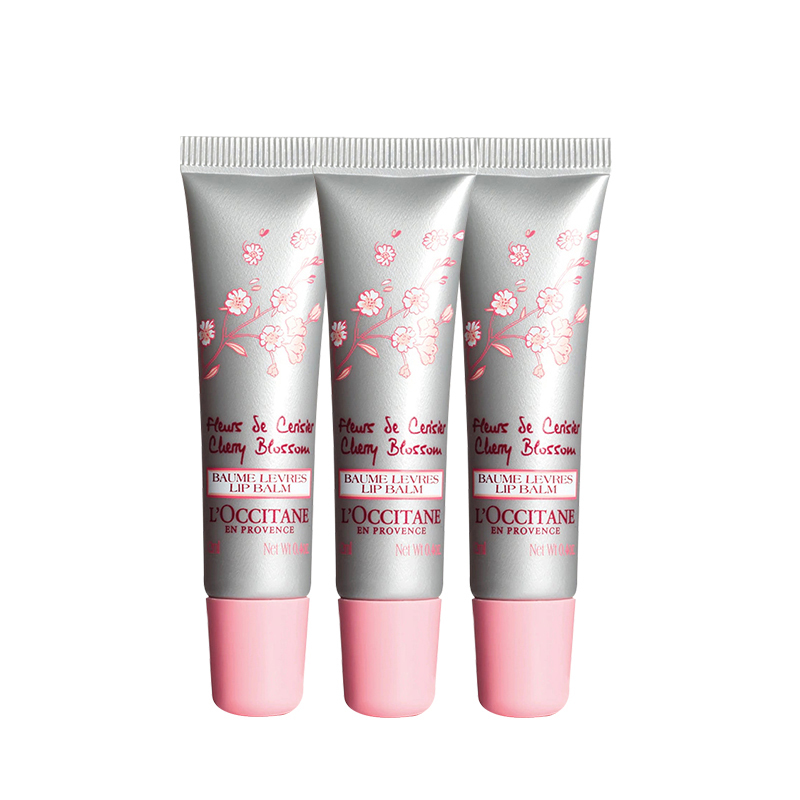 欧舒丹(L’OCCITANE) 甜蜜樱花润唇膏12ml*3个一组 滋润 保湿修护