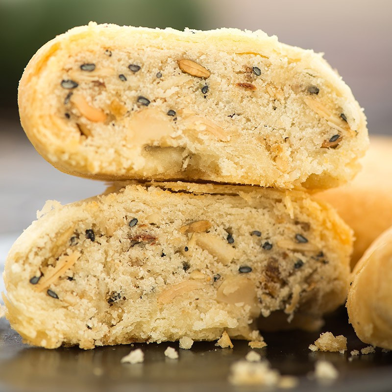 旗山矿 肉粉松月饼400g 椒盐五仁肉松板栗金沙奶黄蓉沙味苏式月饼