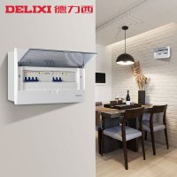 [官方旗舰店]德力西雅白强电箱家用配电箱12回路空气开关金属暗装布线箱盒安全 家装辅材