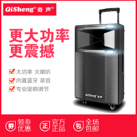 Qisheng/奇声广场舞音响大功率户外K歌音箱户外会议/培训便携移动拉杆音箱LX-L10