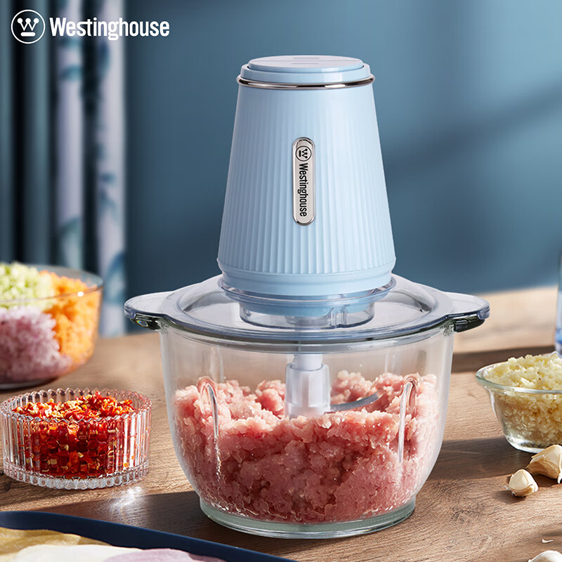 西屋(WESTINGHOUSE)300W双层不锈钢刀刃2L加大容量绞肉机(食物处理机) WJR-3002高清大图