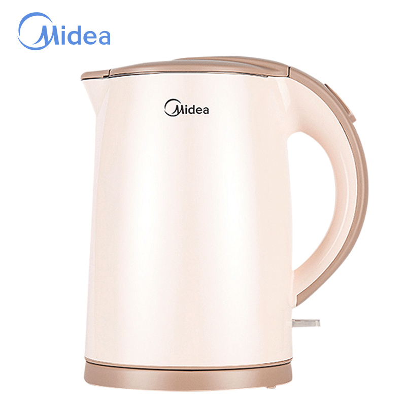 美的（Midea）电热水壶MK-H415E2j 1.5L大容量 粉色家用热水壶防烫防干烧 易清洗304不锈钢