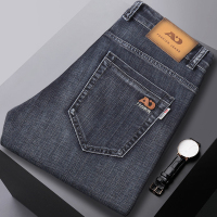 老爺車(LAOYECHE)牛仔裤男秋冬季款青中年男士休闲裤直筒商务弹力免烫男裤 老爷车su559黑灰色 32(2尺5)