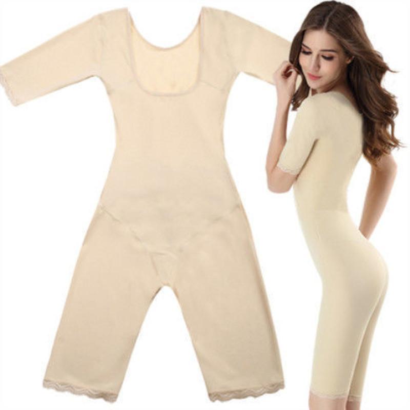 塑身衣连体减肥长袖收腹束腰瘦身美体塑型衣柔软弹性强短袖短裤后脱