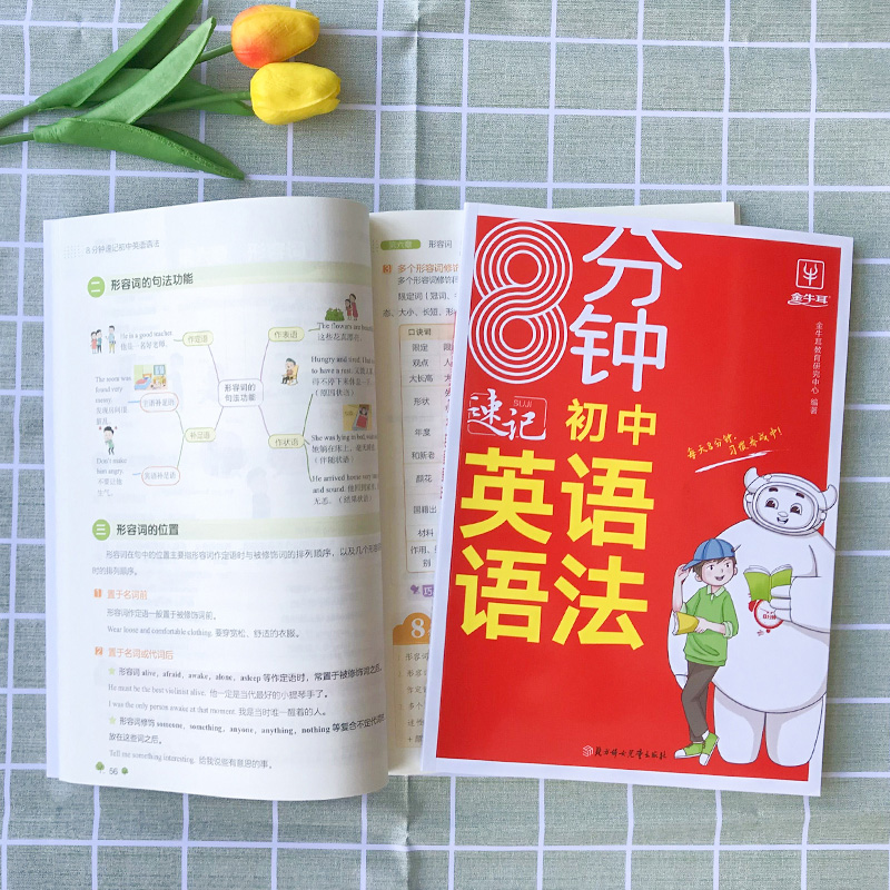 初中英语语法 [正版]2024新版8分钟速记初中英语英语语法情景图解初一二三通用中考全解含语法填空七八九年级语法知识大全高清大图