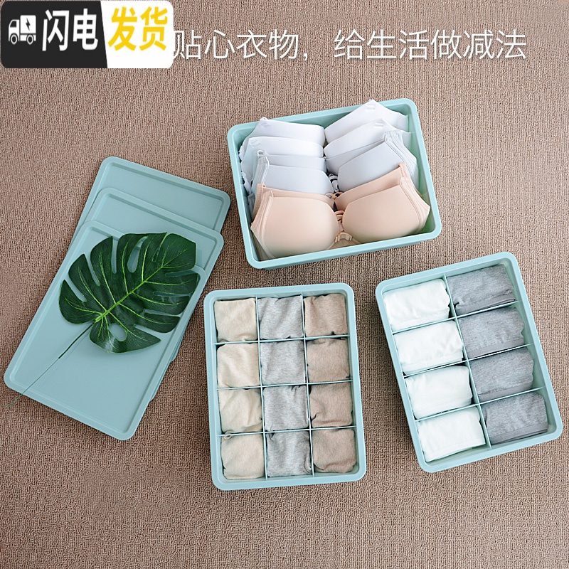 三维工匠内衣裤收纳盒塑料内衣内裤袜子储物整理盒衣服收纳箱高清大图