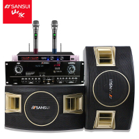 山水 SP2-11 卡包音响 家庭KTV 卡拉OK套装 电视低音炮音响专业K歌音响 功放+音箱+一拖二麦克风