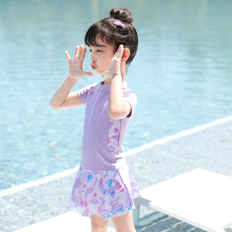 儿童泳衣女童夏季新款中大童分体女孩小公主裙式温泉游泳套装