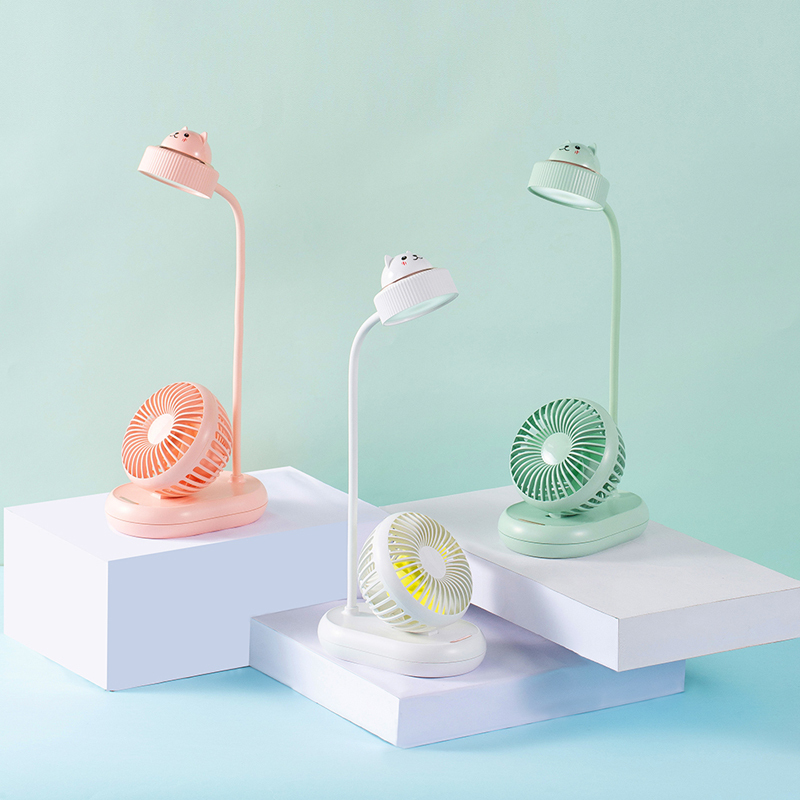led台灯护眼书桌大学生学习专用充电插电两用床头风扇台风ins