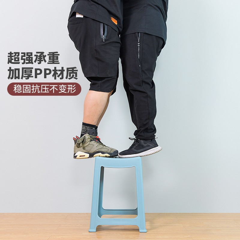 禧天龙(Citylong) D-2022塑料凳 家用休闲椅子加厚防滑凳 冰河灰*1个高清大图