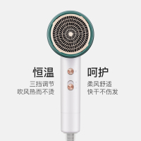 奥克斯电吹风机雀石绿 家用负离子护发大功率小型冷热风筒宿舍用学生静音