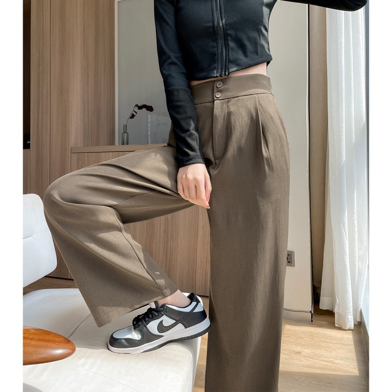唐狮 西装裤女春秋季款直筒宽松休闲显瘦西装裤休闲裤装修身西装裤女